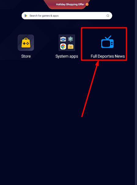 Acceso a la aplicación Full Deportes News